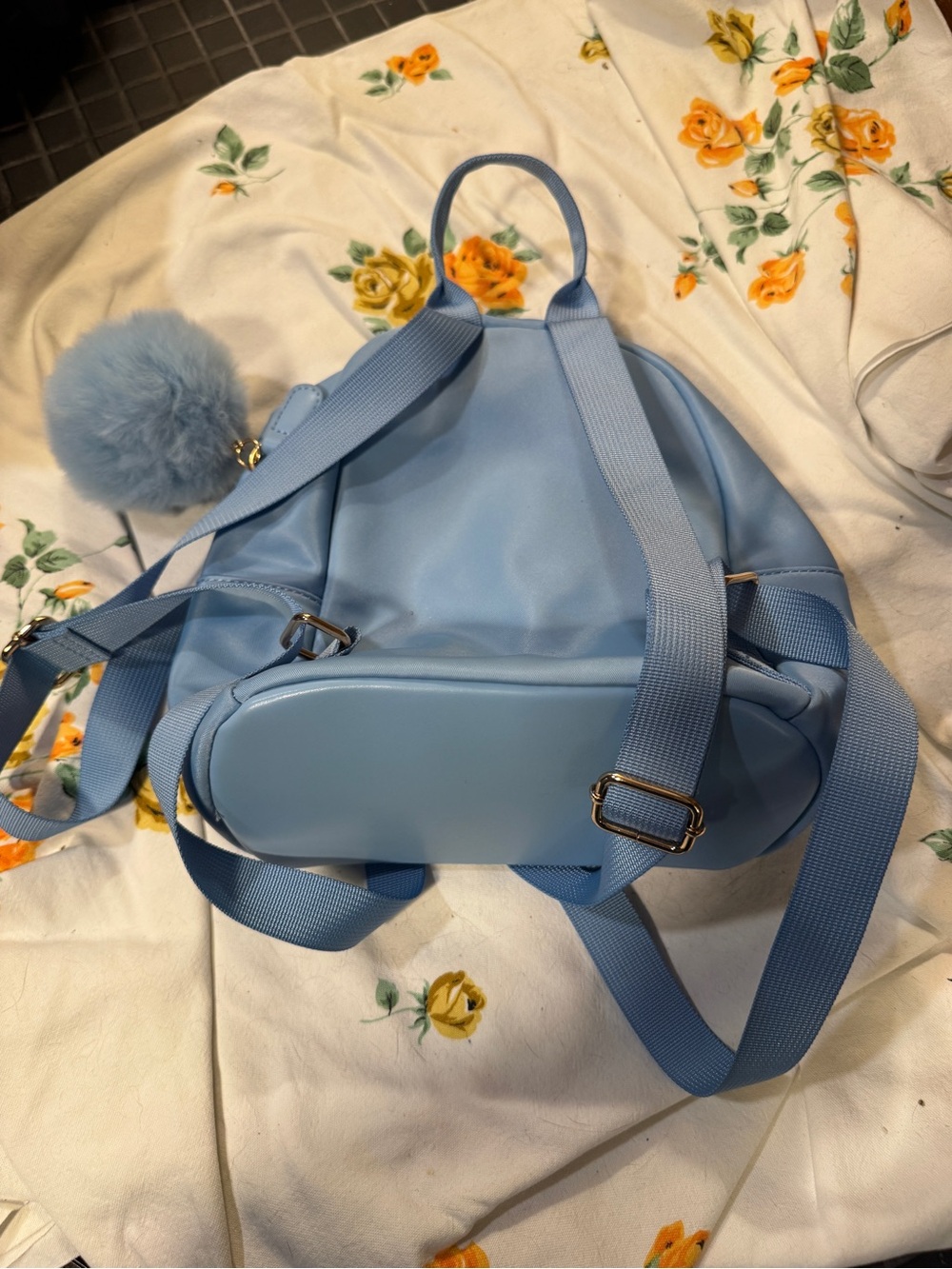 Light Blue Rhinestone Butterfly Mini Backpack - Picture 2 of 3